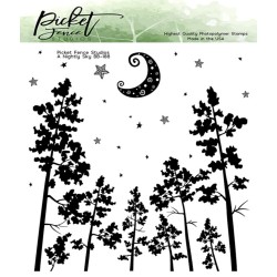(BB-188)Picket Fence Studios A Nightly Sky 6x6 Inch Clear Stamps