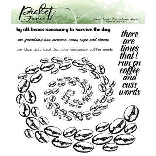 (BB-194)Picket Fence Studios By All Beans 6x6 Inch Clear Stamps