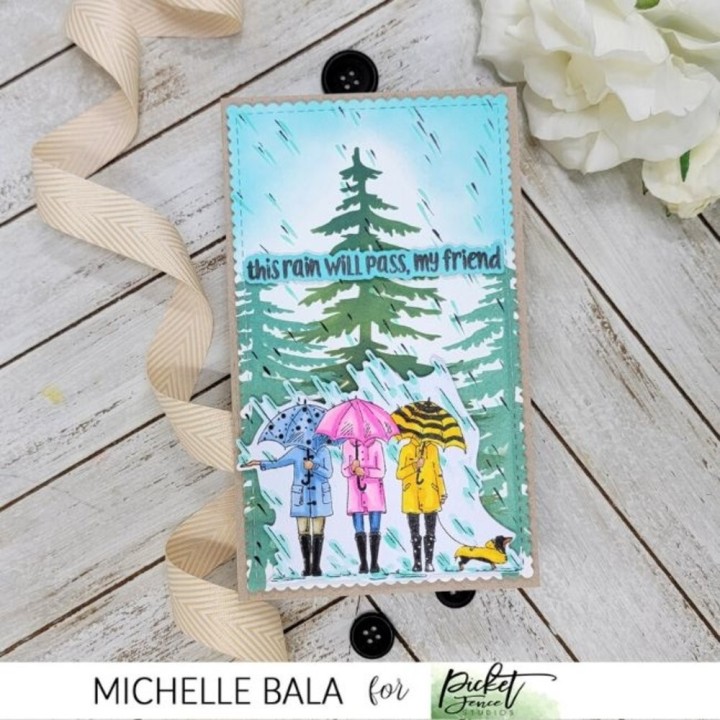 (SC-320)Picket Fence Studios Tall Christmas Trees 6x6 Inch Stencil