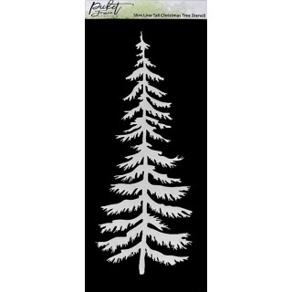 (SC-318)Picket Fence Studios Slim Line Tall Christmas Tree 4x10 Inch Stencil