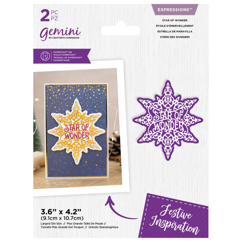 (GEM-MD-EXP-STOW)Gemini Intricate Christmas Sentiments Star of Wonder Expressions Dies
