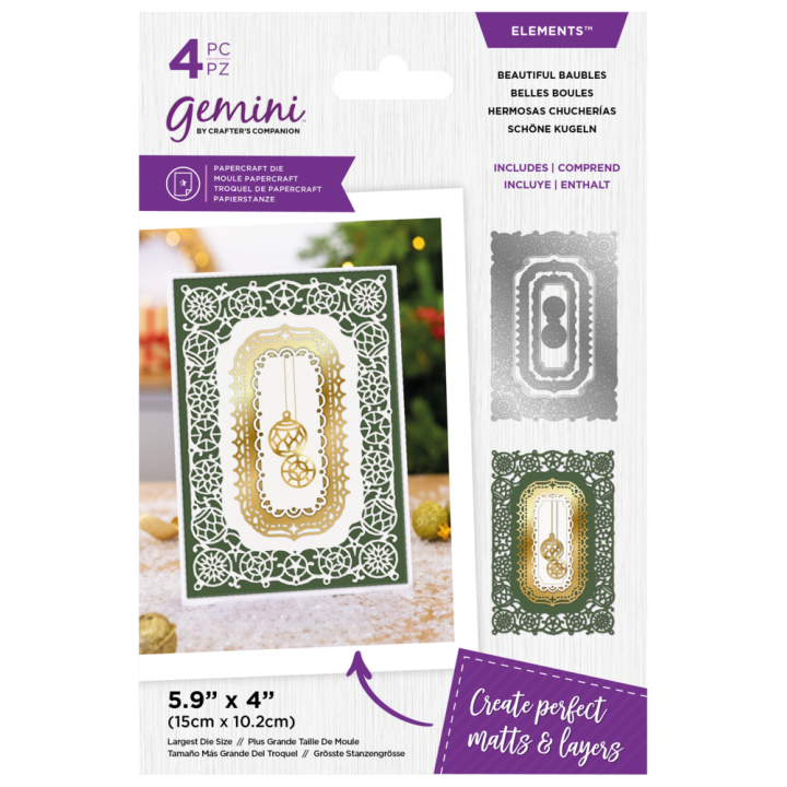 (GEM-MD-ELE-BEBAU)Gemini Christmas Nesting Beautiful Baubles Elements Dies