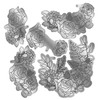 (GEM-MD-ELE-WINROS)Gemini Floral Winter Roses Elements Dies