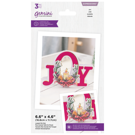 (GEM-MD-EXP-SHWJOY)Gemini Floral Shaped Word Joy Expressions Dies