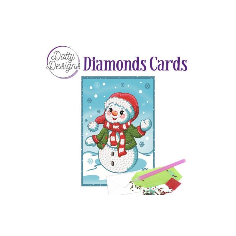(DDDC1005)Dotty Designs Diamonds Cards - Happy Snowman
