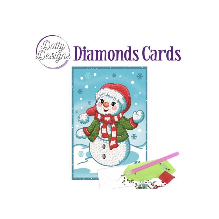 (DDDC1005)Dotty Designs Diamonds Cards - Happy Snowman