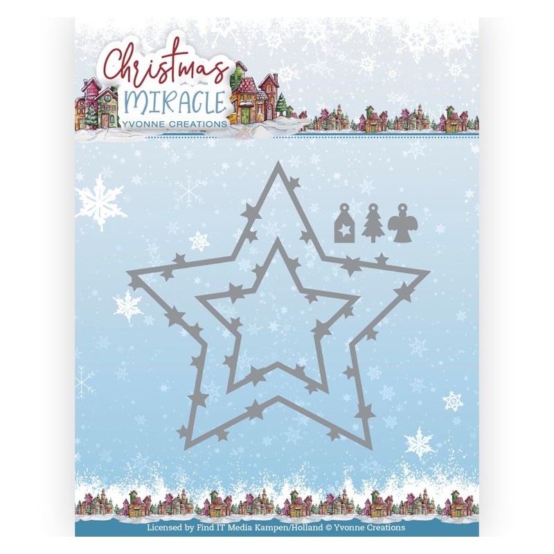 (YCD10281)Dies - Yvonne Creations - Christmas Miracle - Star Decorations