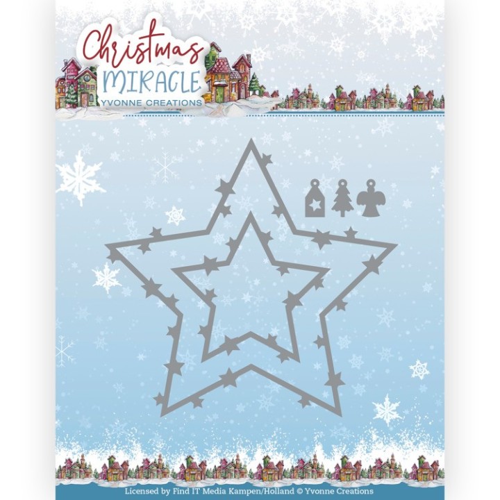 (YCD10281)Dies - Yvonne Creations - Christmas Miracle - Star Decorations