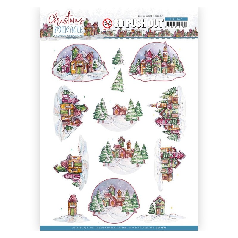 (SB10672)3D Push Out - Yvonne Creations - Christmas Miracle - House
