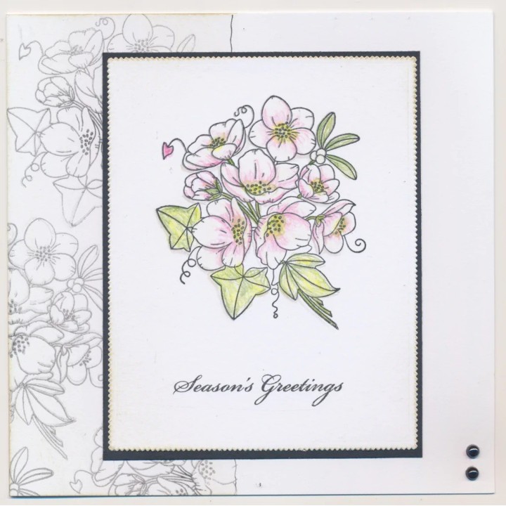 (STA-FL-11331-A6)Claritystamp LINDA WILLIAMS' CHRISTMAS ROSE A6 STAMP & MASK SET