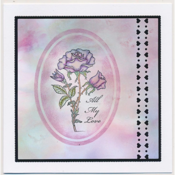 (STA-FL-11333-A6)Claritystamp LINDA WILLIAMS' ROSE A6 STAMP & MASK SET