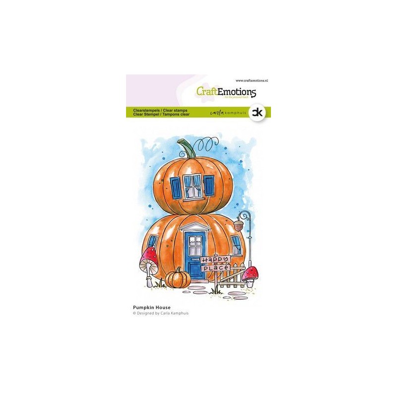 (2309)CraftEmotions clearstamps A6 - Pumpkin House Carla Kamphuis