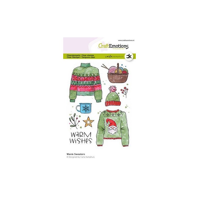 (2312)CraftEmotions clearstamps A6 - Warm Sweaters Carla Kamphuis