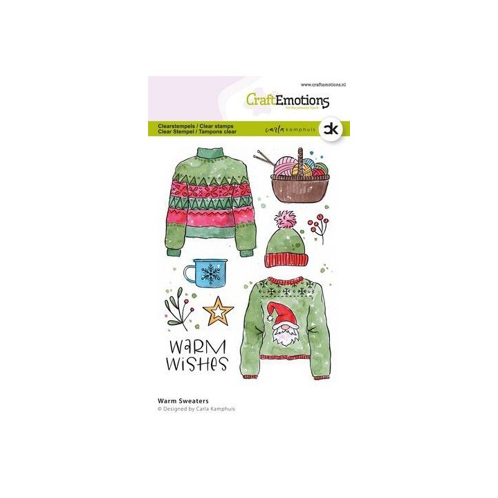 (2312)CraftEmotions clearstamps A6 - Warm Sweaters Carla Kamphuis