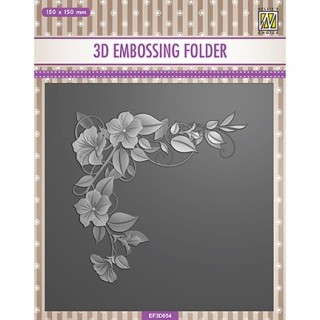 (EF3D054)Nellie's Choice Embossing folder Flower Corner 1
