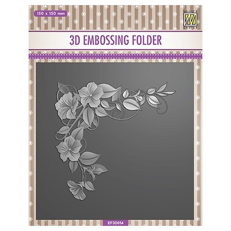 (EF3D054)Nellie's Choice Embossing folder Flower Corner 1