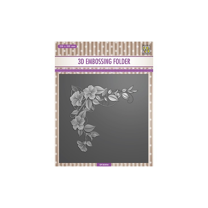 (EF3D054)Nellie's Choice Embossing folder Flower Corner 1