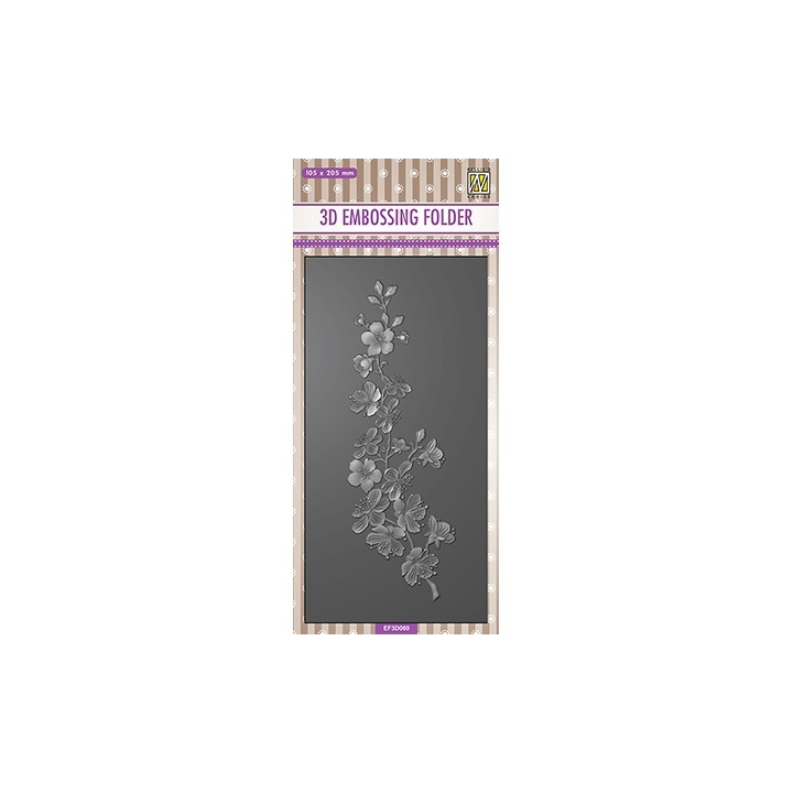 (EF3D060)Nellie's Choice Embossing Slimline Blossom