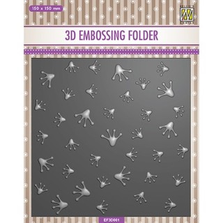 (EF3D061)Nellie's Choice Embossing Square Frog footprints