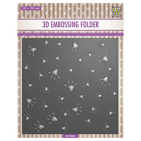 (EF3D061)Nellie's Choice Embossing Square Frog footprints