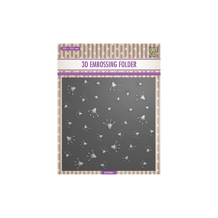 (EF3D061)Nellie's Choice Embossing Square Frog footprints