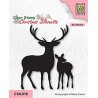 (CSIL016)Nellie's Choice Clear stamps Christmas Silhouette Deer with young