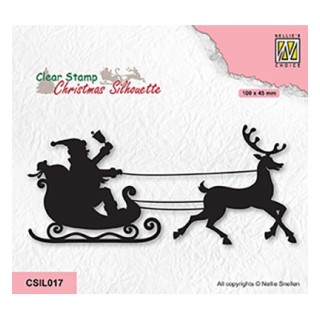 (CSIL017)Nellie's Choice Clear stamps Christmas Silhouette Ho Ho Santaclaus
