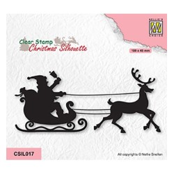 (CSIL017)Nellie's Choice Clear stamps Christmas Silhouette Ho Ho Santaclaus