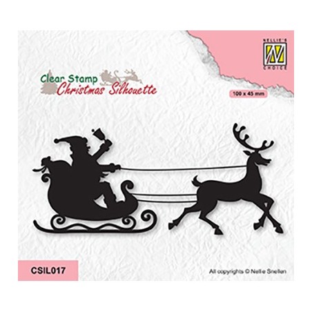 (CSIL017)Nellie's Choice Clear stamps Christmas Silhouette Ho Ho Santaclaus