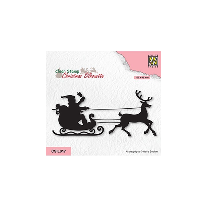 (CSIL017)Nellie's Choice Clear stamps Christmas Silhouette Ho Ho Santaclaus