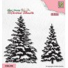 (CSIL018)Nellie's Choice Clear stamps Christmas Silhouette Snowy pinetrees