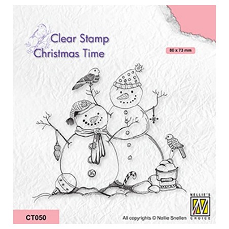 (CT050)Nellie's Choice Clear stamps Christmas time Snowmen