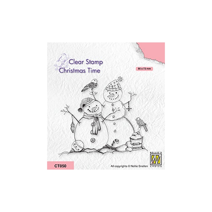 (CT050)Nellie's Choice Clear stamps Christmas time Snowmen