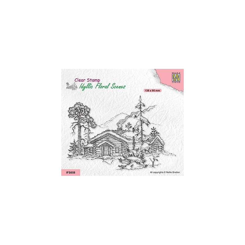 (IFS058)Nellie`s Choice Clearstamp - Wintery scene with house and trees
