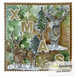 (3030)CraftEmotions clearstamps A5 - Sleigh with Santa Claus and reindeer