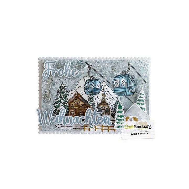 (3032)CraftEmotions clearstamps A5 - Log cabins and ski lift