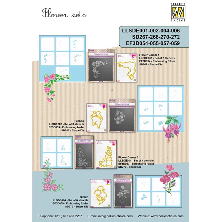 (EF3D055)Nellie's Choice Embossing folder Fuchsia