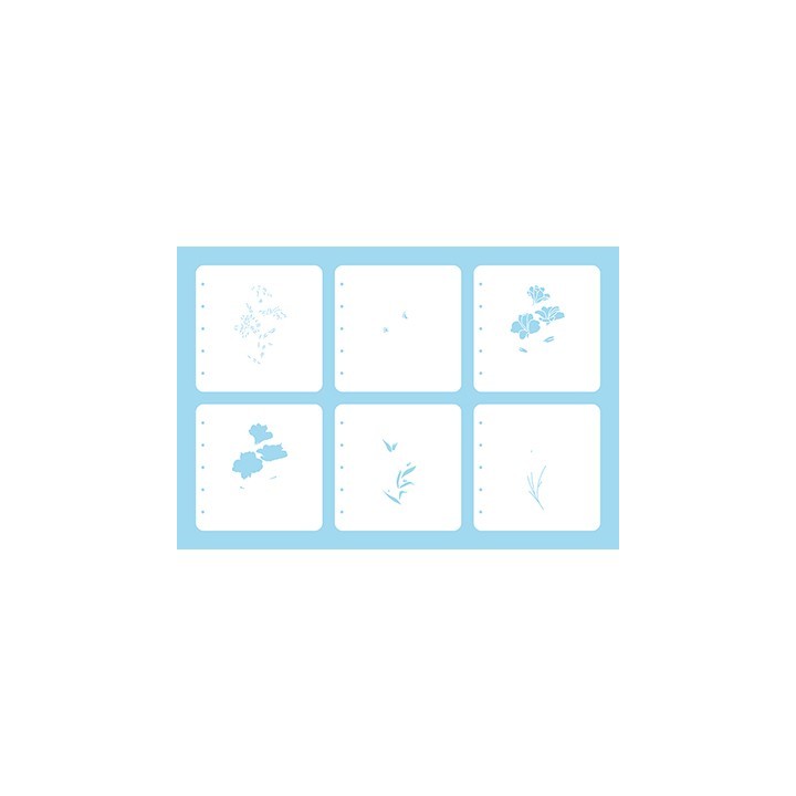 (LLSDE006)Nellies Choice Orchid, Set of 6 stencils