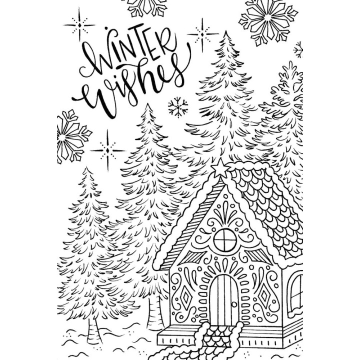 (UMSDB114)Creative Expressions Designer Boutique Clear Stamp A6 Gingerbread Cottage