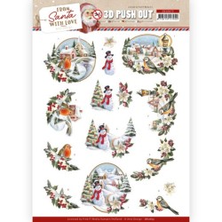 (SB10673)3D Push Out - Amy Design - From Santa with Love - Snowman
