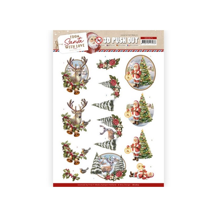 (SB10675)3D Push Out - Amy Design - From Santa with Love - Deer