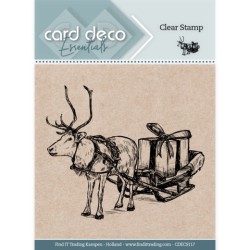 (CDECS117)Card Deco Essentials Clear Stamps - Reindeer with Sleigh