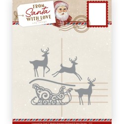 (ADD10281)Dies - Amy Design - From Santa with love - Reindeer with Sleigh