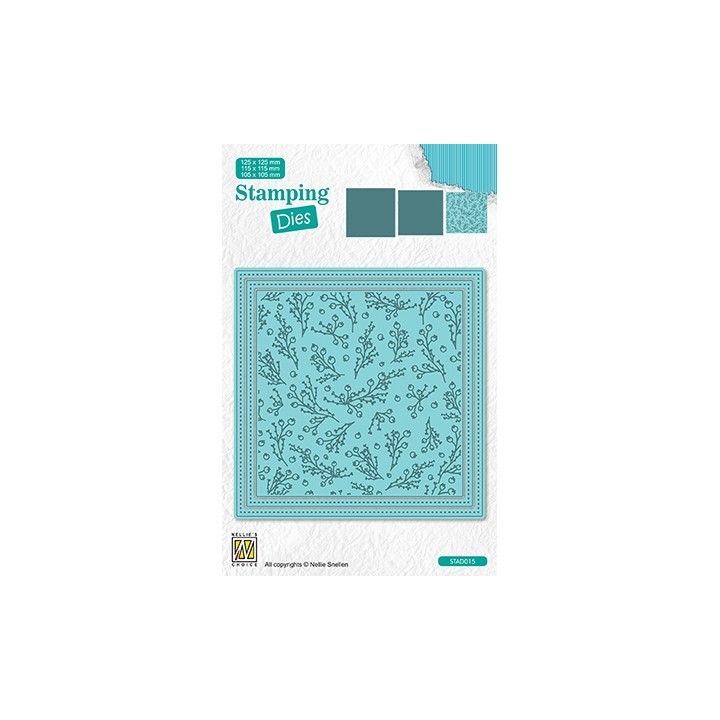 (STAD015)Nellie's choice Stamping dies Square Branch with Berries