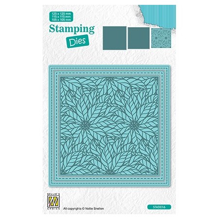 (STAD016)Nellie's choice Stamping dies Square Christmas Poinsettia