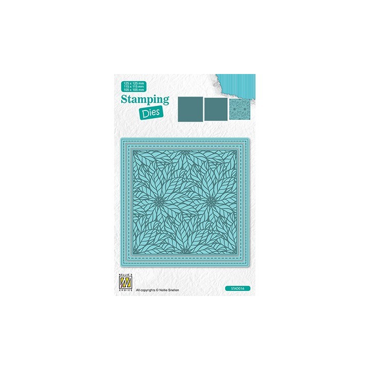 (STAD016)Nellie's choice Stamping dies Square Christmas Poinsettia