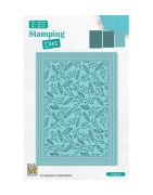 (STAD018)Nellie's choice Stamping dies Rectangle Christmas Branches with berries
