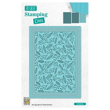 (STAD018)Nellie's choice Stamping dies Rectangle Christmas Branches with berries