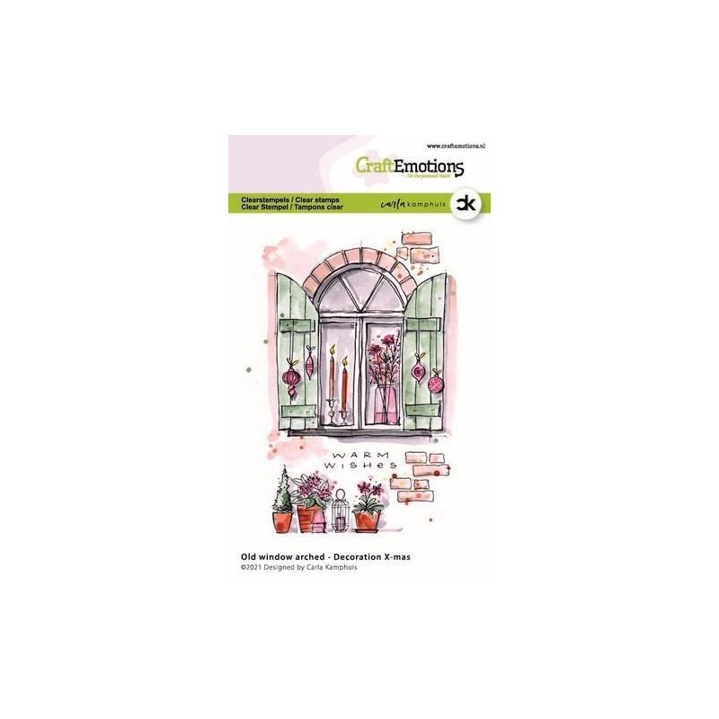(2303)CraftEmotions clearstamps A6 - Old window arched - Decoration X-mas Carla Kamphuis