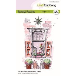 (2304)CraftEmotions clearstamps A6 - Old window - Decoration X-mas Carla Kamphuis